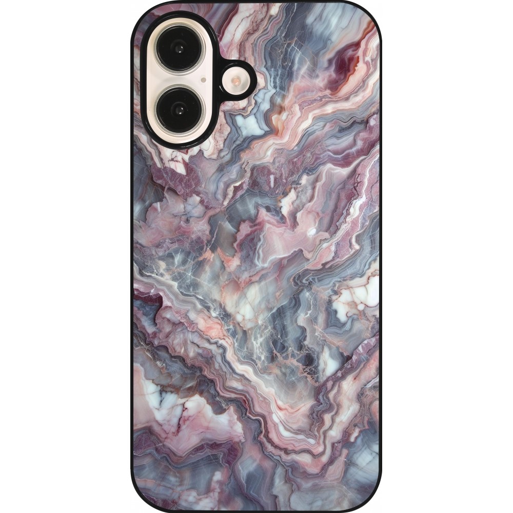 Coque iPhone 16 - Marbre violette argentée