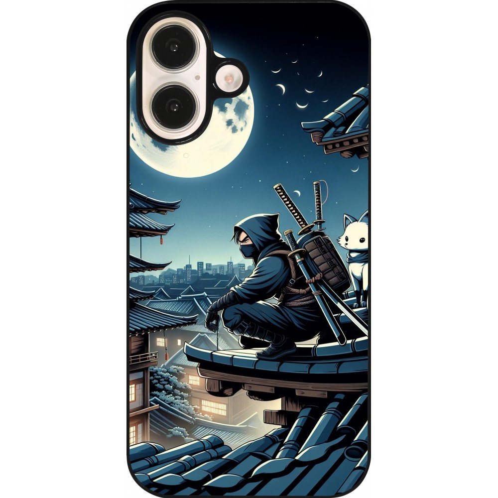 Coque iPhone 16 - Ninja sous la lune