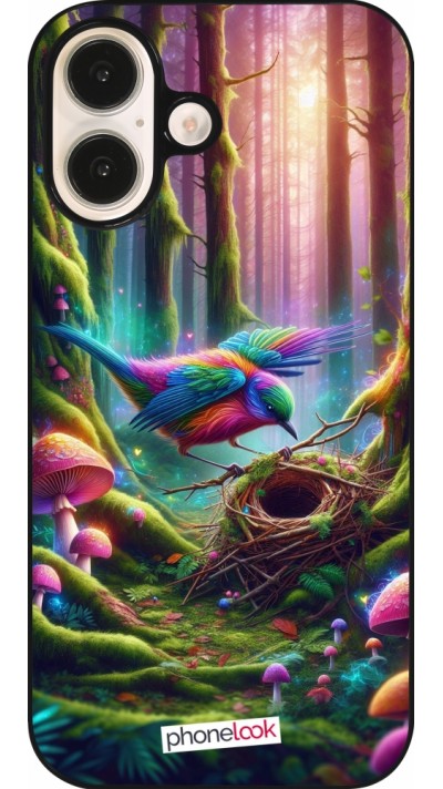 Coque iPhone 16 - Oiseau Nid Forêt
