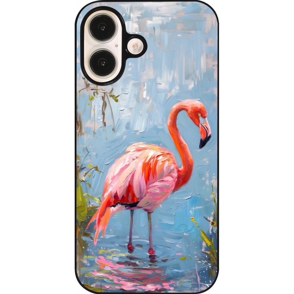 iPhone 16 Case Hülle - Paint Flamingo