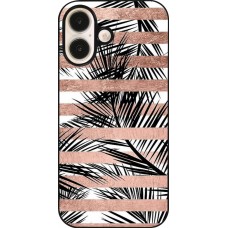 Coque iPhone 16 - Palm trees gold stripes
