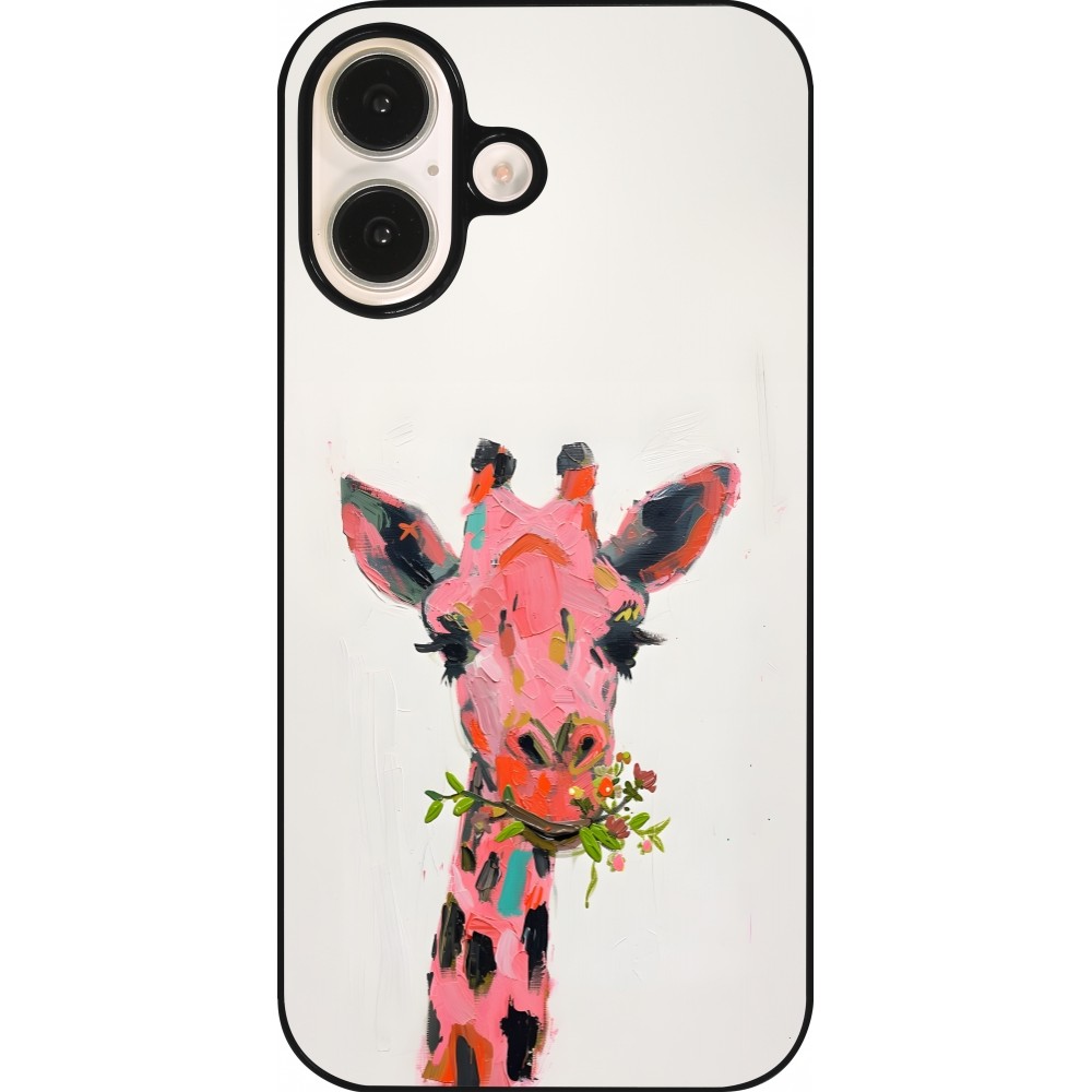 Coque iPhone 16 - Pink Girafe Paint