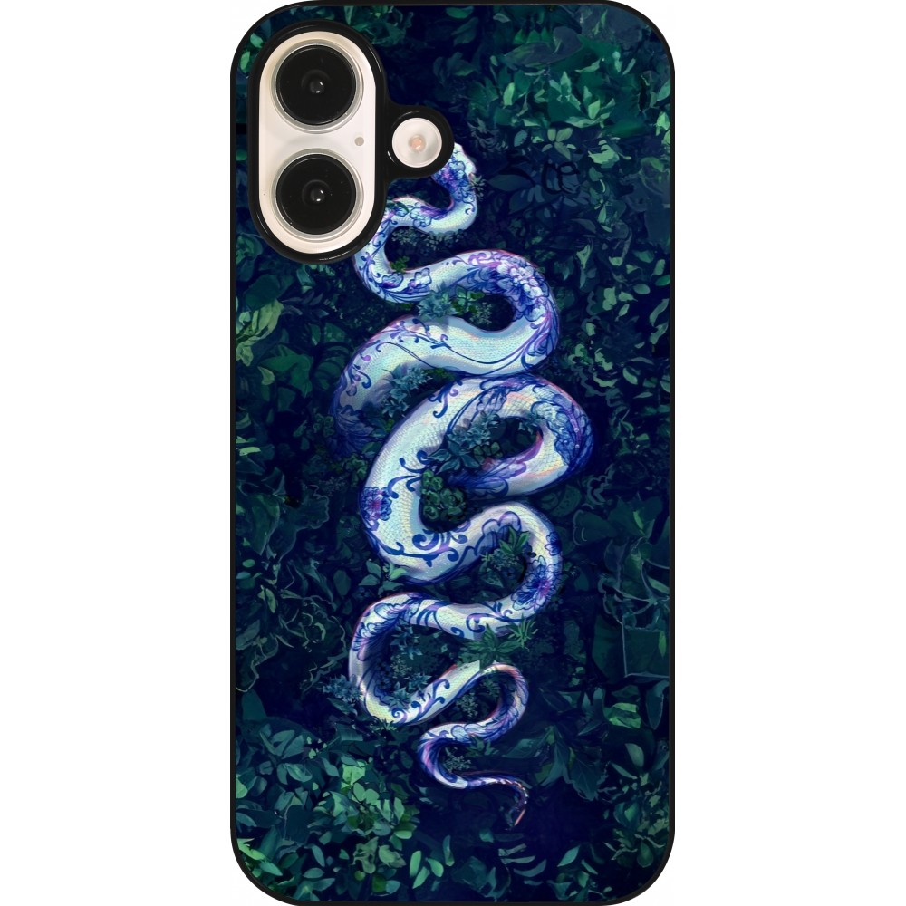 Coque iPhone 16 - Serpent Blue Anaconda
