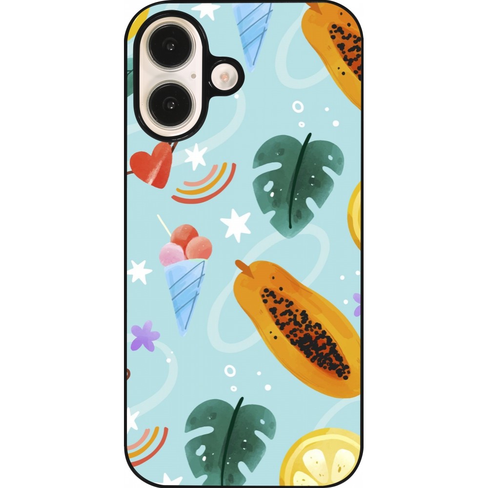 Coque iPhone 16 - Summer 2025 Pattern papaya