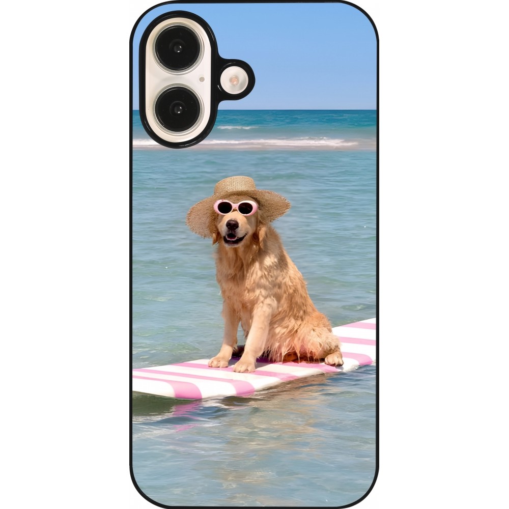 iPhone 16 Case Hülle - Summer Dog on Paddle