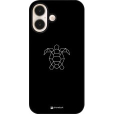 iPhone 16 Case Hülle - Turtles lines on black