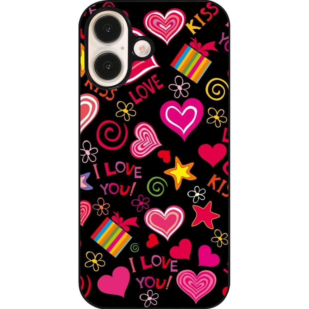 Coque iPhone 16 - Valentine 2023 love symbols