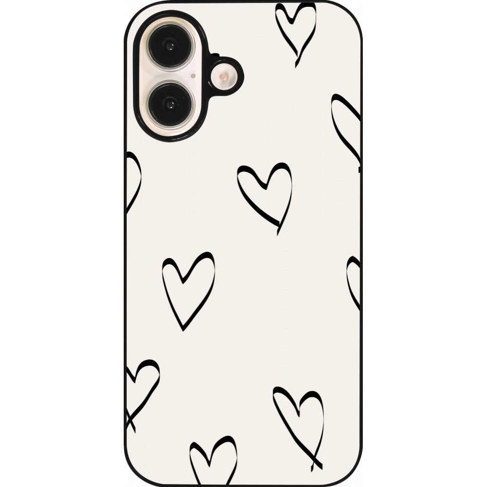 iPhone 16 Case Hülle - Valentine 2023 minimalist hearts
