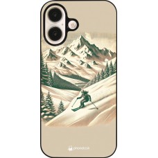 Coque iPhone 16 - Vintage Ski Mountain