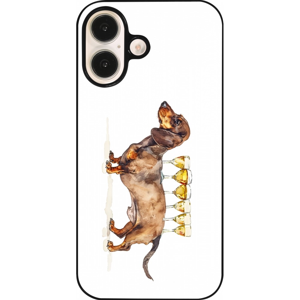 Coque iPhone 16 - Wine Teckel