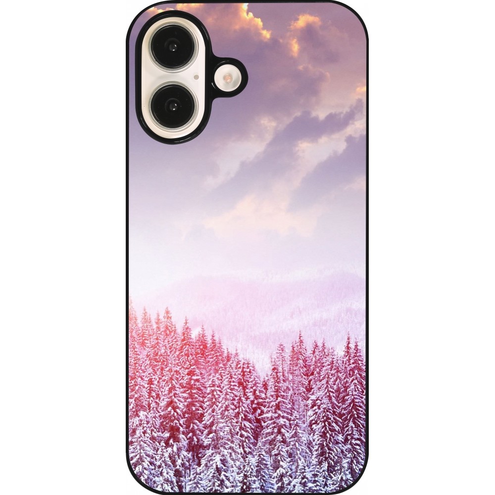 Coque iPhone 16 - Winter 22 Pink Forest
