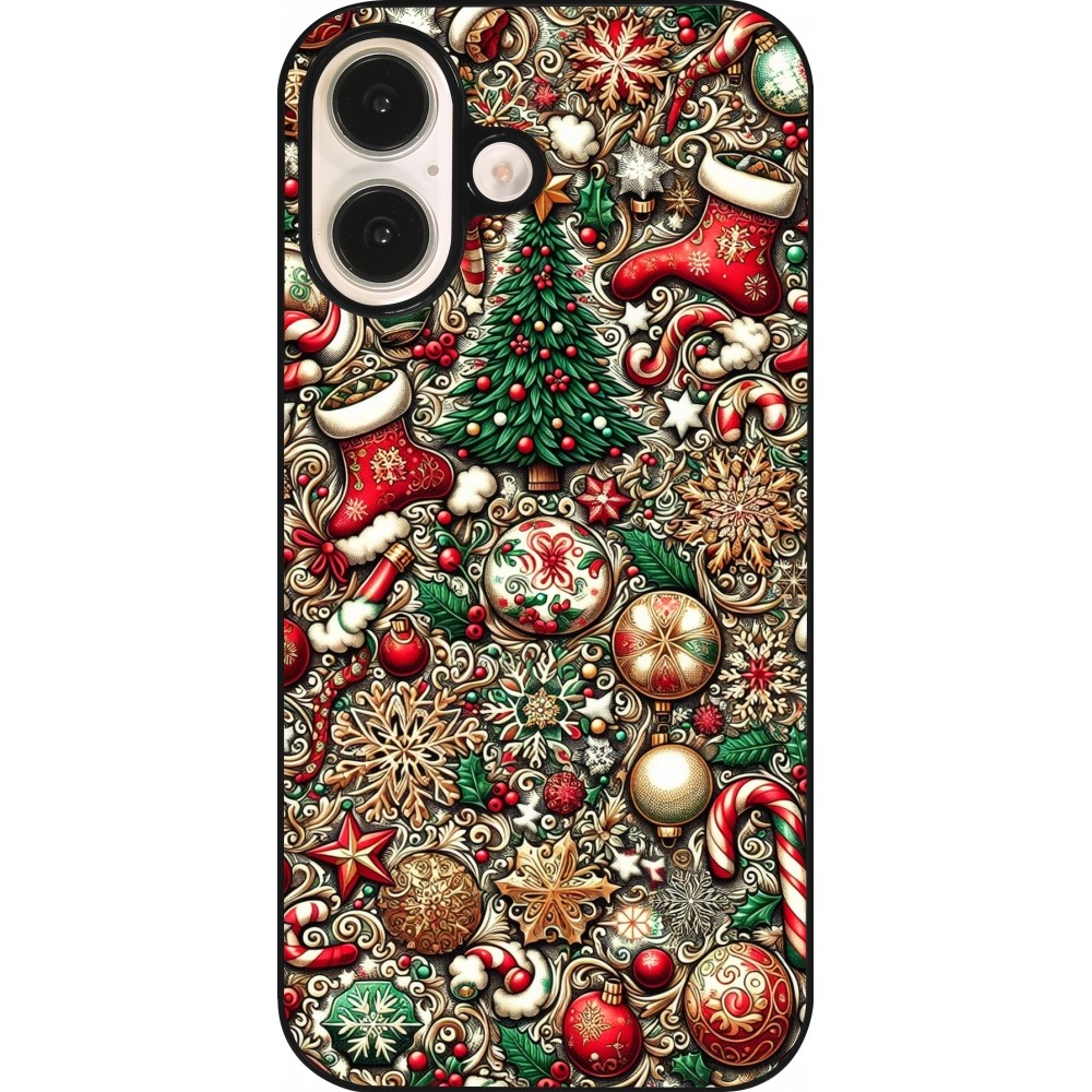 Coque iPhone 16 - Noël 2023 micro pattern