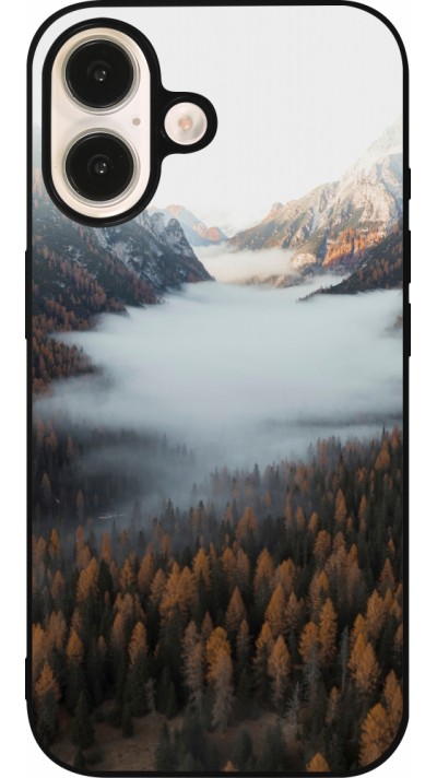 Coque iPhone 16 - Silicone rigide noir Autumn 22 forest lanscape