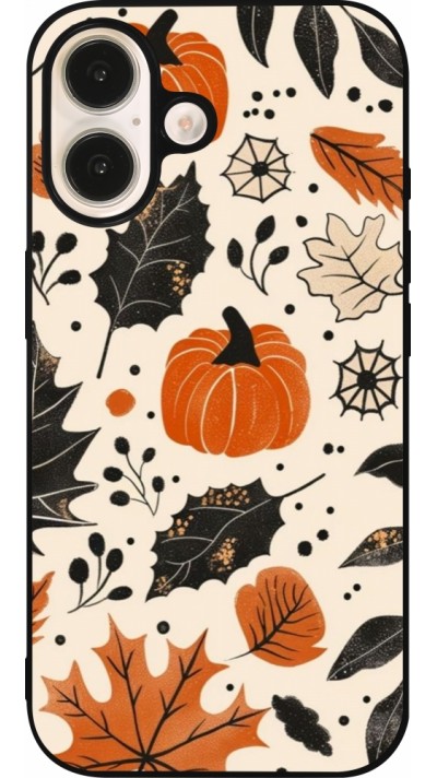 Coque iPhone 16 - Silicone rigide noir Autumn 2024 nature