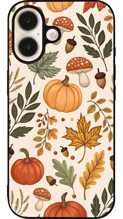 iPhone 16 Case Hülle - Silikon schwarz Autumn 25 Autumn pattern