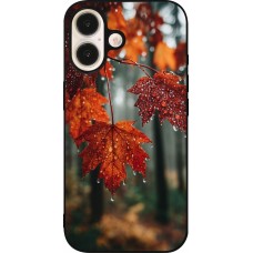 Coque iPhone 16 - Silicone rigide noir Autumn 25 Rain