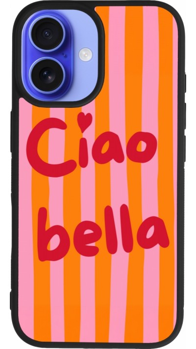 Coque iPhone 16 - Silicone rigide noir Bye Bella 2026