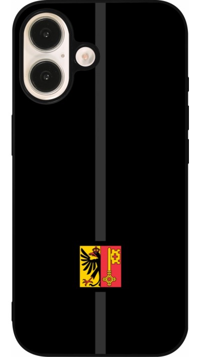 iPhone 16 Case Hülle - Silikon schwarz Kanton GE schwarz