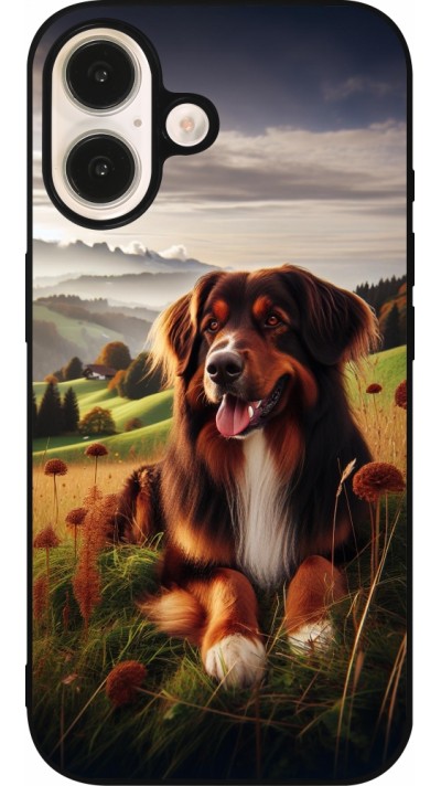 iPhone 16 Case Hülle - Silikon schwarz Hund Land Schweiz