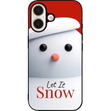 Coque iPhone 16 - Silicone rigide noir Christmas 25 Xmas Snowman