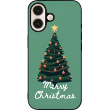 Coque iPhone 16 - Silicone rigide noir Christmas 25 Xmas Tree