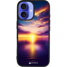 iPhone 16 Case Hülle - Silikon schwarz Sonnenuntergang gelb violett