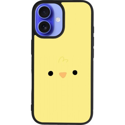 Coque iPhone 16 - Silicone rigide noir Easter 2026 Little chicken