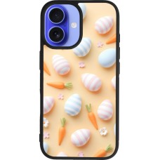 Coque iPhone 16 - Silicone rigide noir Easter 2026 Pattern Easter