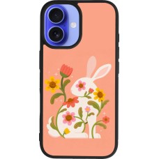 Coque iPhone 16 - Silicone rigide noir Easter 2026 Rabbit collage