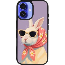 Coque iPhone 16 - Silicone rigide noir Easter 2026 Rabbit with scarf