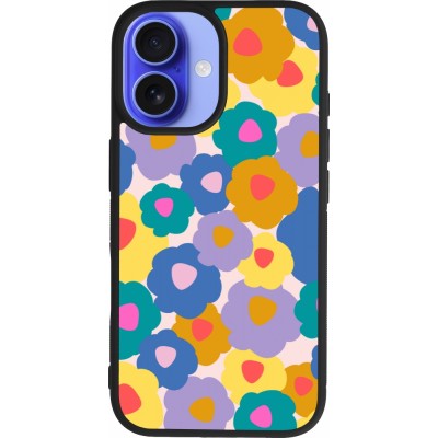 Coque iPhone 16 - Silicone rigide noir Easter 2024 flower power