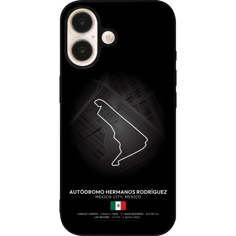 Coque iPhone 16 - Silicone rigide noir F1 Track 2025 Mexico