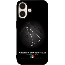 Coque iPhone 16 - Silicone rigide noir F1 Track 2025 Mexico
