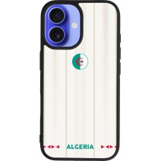 Coque iPhone 16 - Silicone rigide noir Maillot de football Algérie 2026 personnalisable