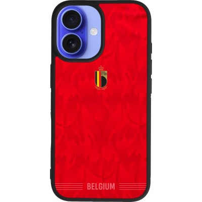 iPhone 16 Case Hülle - Silikon schwarz Belgien 2026 personalisierbares Fussballtrikot