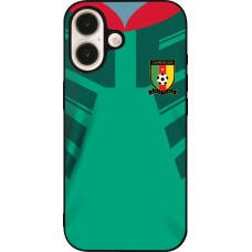 iPhone 16 Case Hülle - Silikon schwarz Kamerun 2022 personalisierbares Fussballtrikot