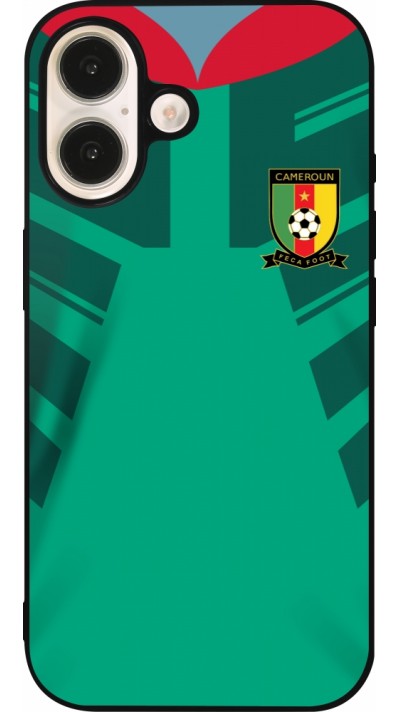 iPhone 16 Case Hülle - Silikon schwarz Kamerun 2022 personalisierbares Fussballtrikot
