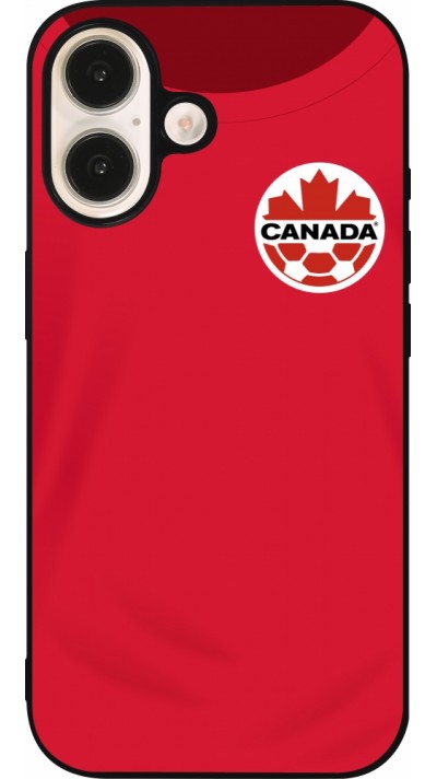 iPhone 16 Case Hülle - Silikon schwarz Kanada 2022 personalisierbares Fussballtrikot