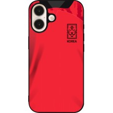 iPhone 16 Case Hülle - Silikon schwarz Südkorea 2022 personalisierbares Fussballtrikot