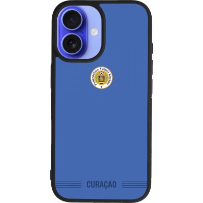 iPhone 16 Case Hülle - Silikon schwarz Curaçao 2026 personalisierbares Fussballtrikot