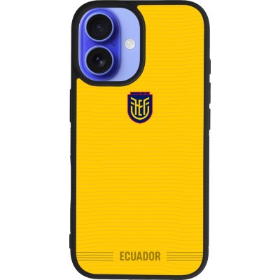 iPhone 16 Case Hülle - Silikon schwarz Ecuador 2026 personalisierbares Fussballtrikot