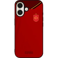 iPhone 16 Case Hülle - Silikon schwarz Spanien 2022 personalisierbares Fußballtrikot