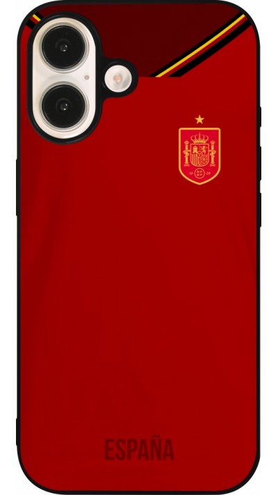 iPhone 16 Case Hülle - Silikon schwarz Spanien 2022 personalisierbares Fußballtrikot