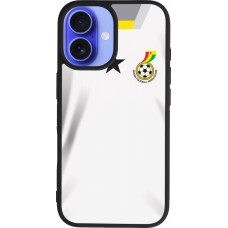 Coque iPhone 16 - Silicone rigide noir Maillot de football Ghana 2022 personnalisable