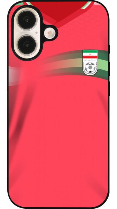 iPhone 16 Case Hülle - Silikon schwarz Iran 2022 personalisierbares Fussballtrikot
