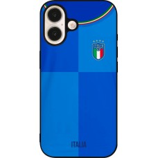 iPhone 16 Case Hülle - Silikon schwarz Italien 2022 personalisierbares Fußballtrikot