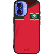 iPhone 16 Case Hülle - Silikon schwarz Marokko 2022 personalisierbares Fussballtrikot
