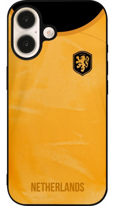 iPhone 16 Case Hülle - Silikon schwarz Holland 2022 personalisierbares Fußballtrikot