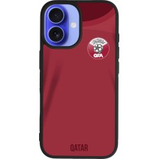 iPhone 16 Case Hülle - Silikon schwarz Katar 2022 personalisierbares Fussballtrikot