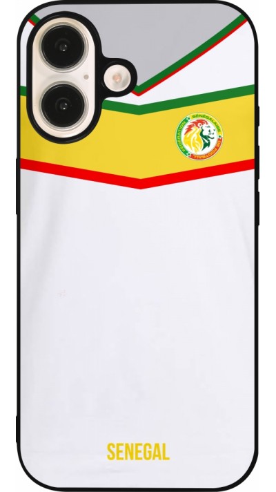 iPhone 16 Case Hülle - Silikon schwarz Senegal 2022 personalisierbares Fußballtrikot